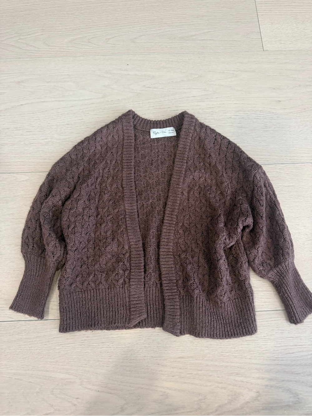Rylee + Cru Dusty Mauve Knit Open Cardigan | 12-18 Months